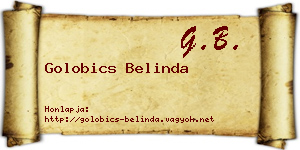 Golobics Belinda névjegykártya